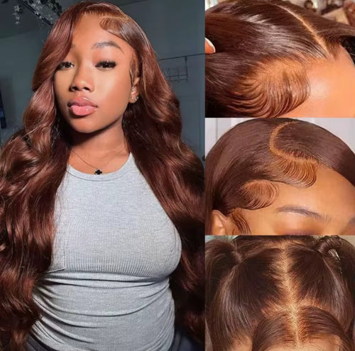 13x6 26in Human Hair Lace Wig | Chocolate Brown