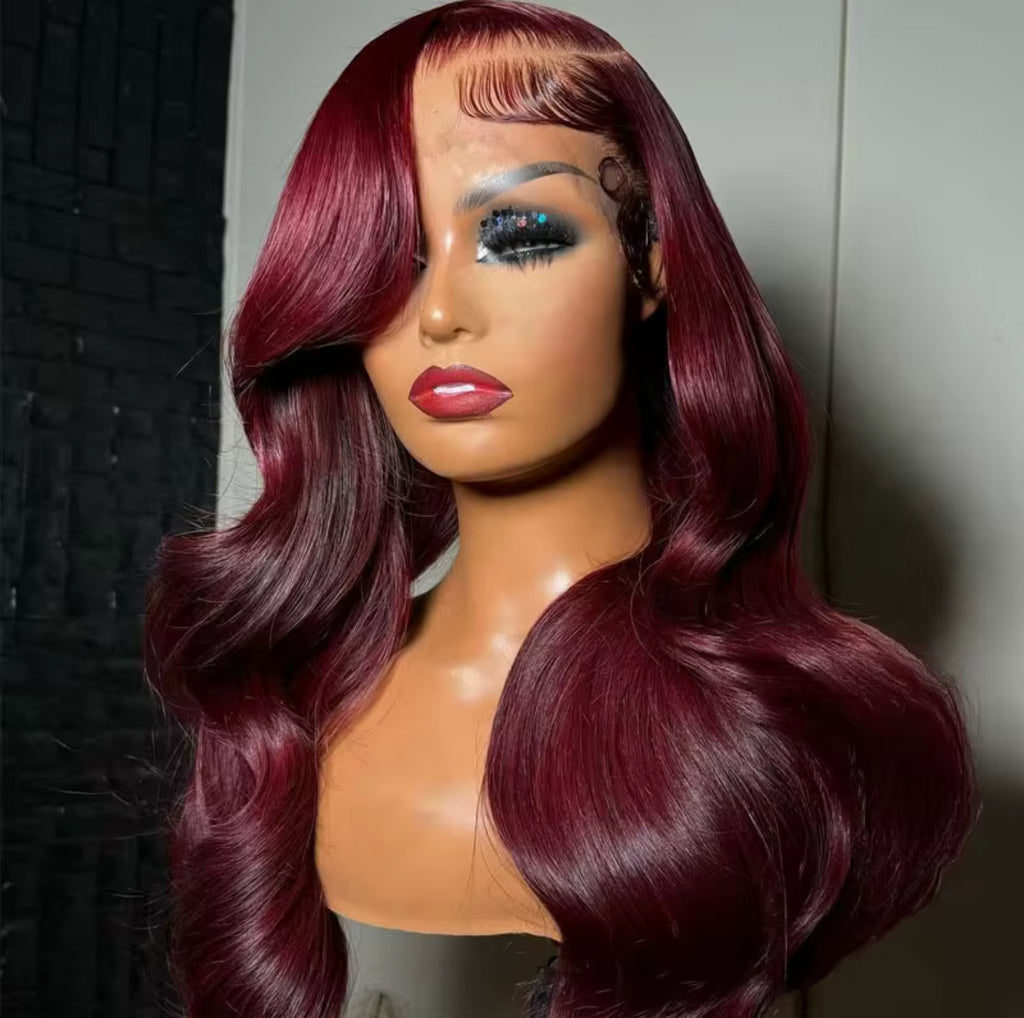 HD Lace 99j body wave Human Hair Lace Front| Burgundy