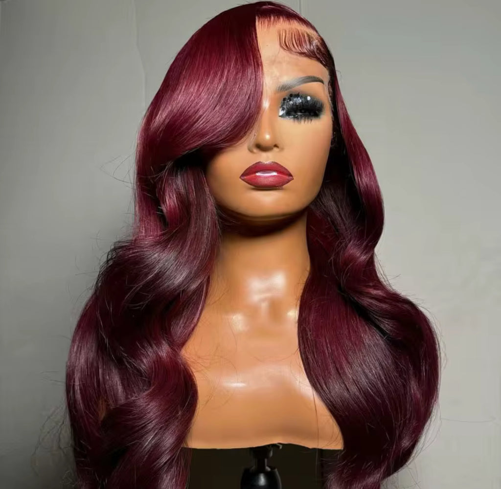 HD Lace 99j body wave Human Hair Lace Front| Burgundy